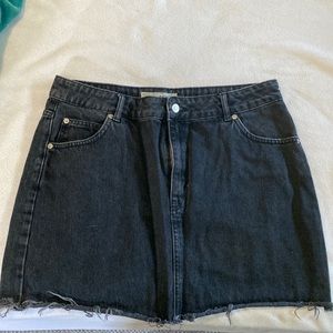 Black denim skirt